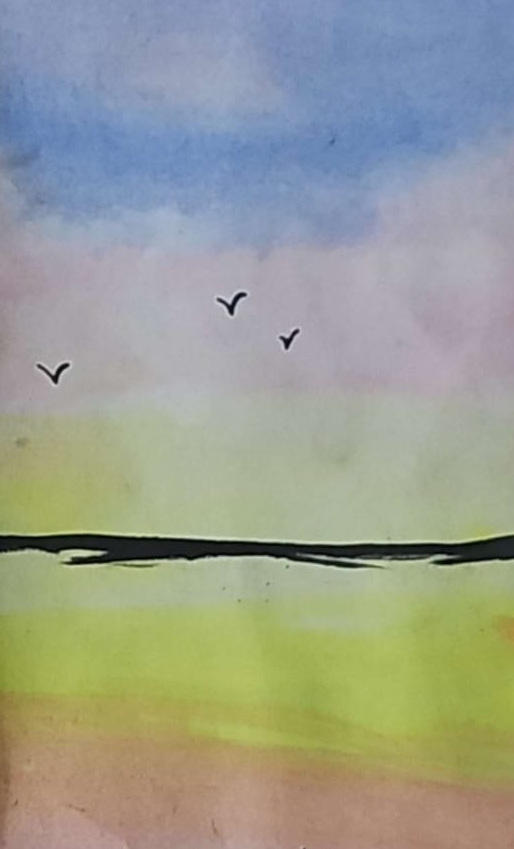 Sunset and birds to show the journey is beyond